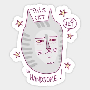 Handsome Cat Sticker